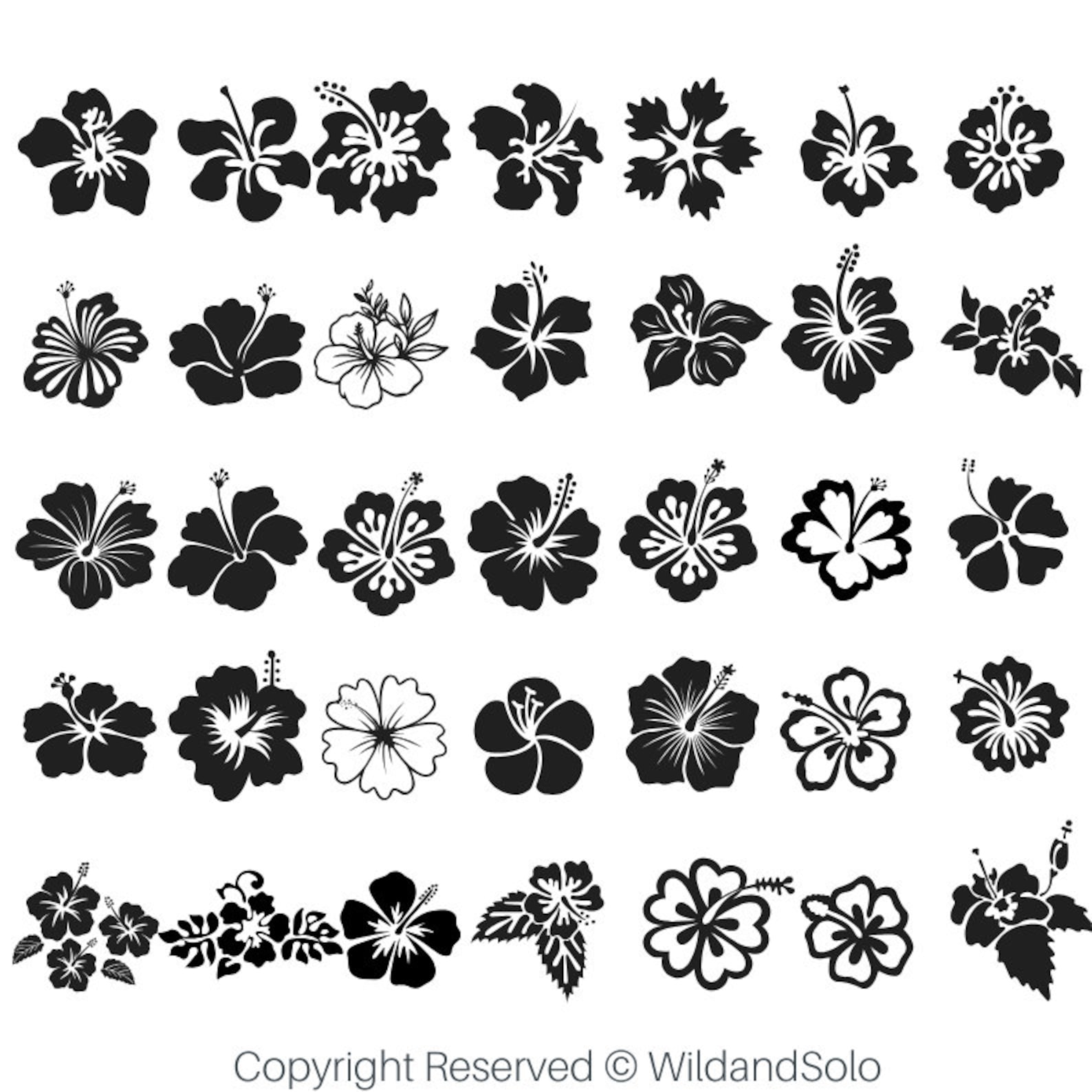 80 Hawaii Hibiscus Flower Svg Bundle, Tropical Flower Svg, Cricut Cut ...