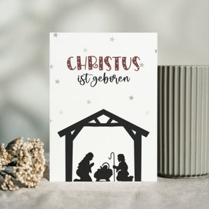 Christus ist geboren | Postkarte | Christliche Weihnachtspostkarte | Weihnachten | Grußkarte | A6 | Geschenk | Glaube | Jesus | Christlich