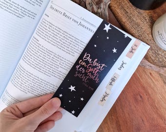 Lesezeichen Set | Du bist ein Gott der mich sieht | 1. Mose 16:13 | Bibellesen | Bibel | Christlich | Geschenk