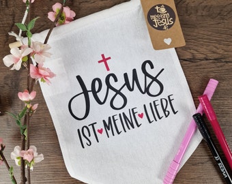 Jesus ist meine Liebe | Stoffwimpel | Valentinstag | Hochzeit | Geschenkidee | Dekoration | Wanddeko | Glaube | Ermutigung | Christlich
