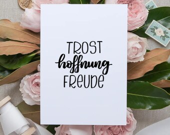 Trost, Hoffnung, Freude | Postkarte | Christlich | Segensworte | Worte aus der Bibel | Glaube | Jesus | Gott | Bibel | Psalm 94,19