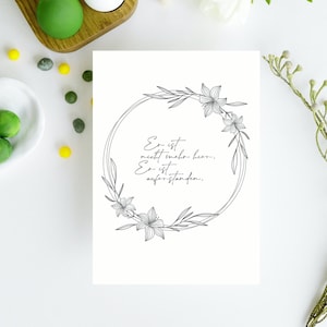 Er ist nicht mehr hier | Christliche Postkarte | Glaube Postkarte | Bibelvers Karte | Worte aus der Bibel | Auferstehung | Ostergrüße