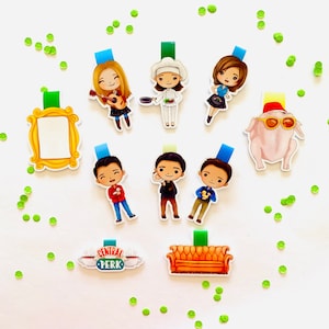 Magnetic bookmark of Friends, Sitcom, Central Perk; Phoebe, Chandler; Monica, Ross, Joey