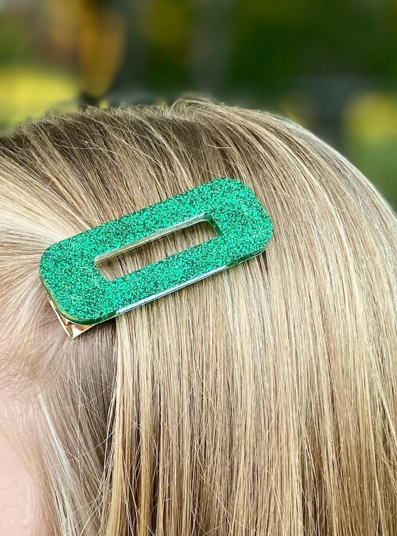 3pk Glitter Hair Barrettes Etsy