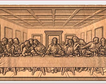 The Last Supper 3D Relief – STL File for CNC/3D Printer