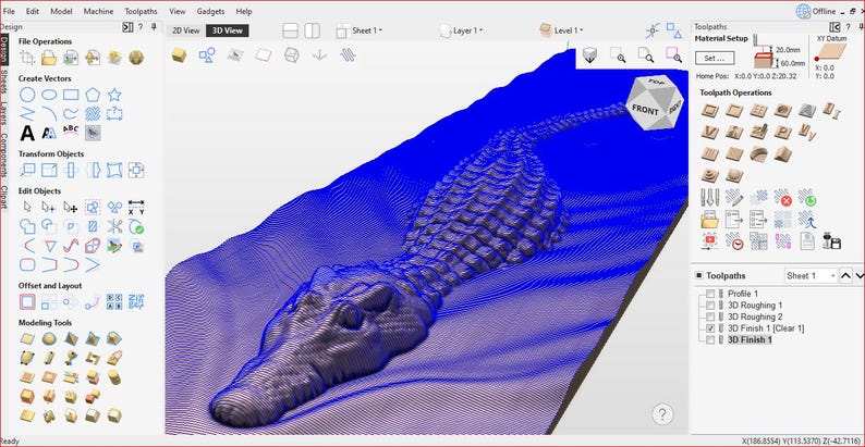Crocodile Relief 3D Model Files - for CNC Router & 3D Printer - Etsy