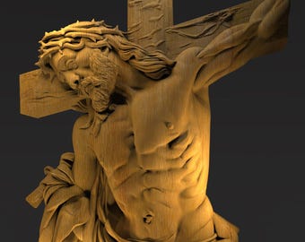 Jezus Christus aan het kruis 3D-reliëfmodel - digitaal product