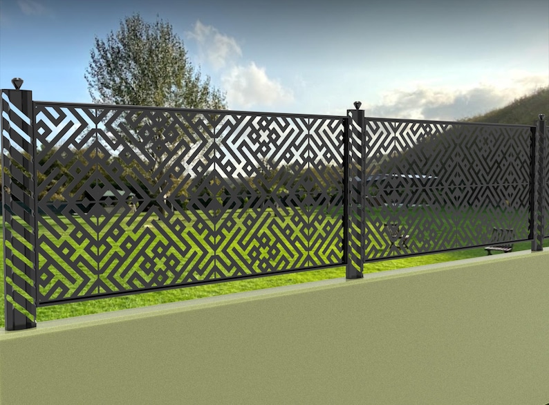 Patterned Fence Laser Cut Patterned Metal Fence Design - Etsy