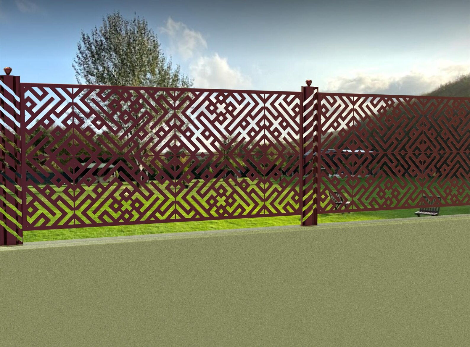 Patterned Fence Laser Cut Patterned Metal Fence Design - Etsy
