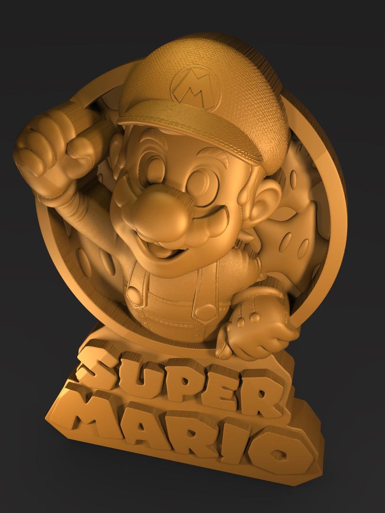 Super Mario Character 3D Relief Model Files - for CNC & 3D Printer - Etsy