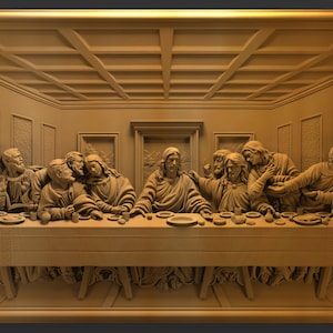 The Last Supper 3D Relief – STL File for CNC/3D Printer – Religious Wall Art