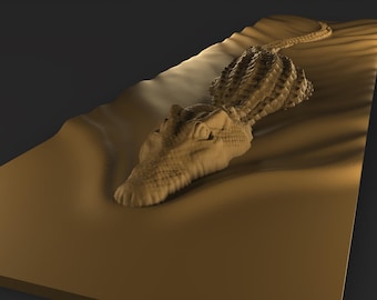 Archivos de modelo 3D de relieve de cocodrilo - Para fresadora CNC e impresora 3D
