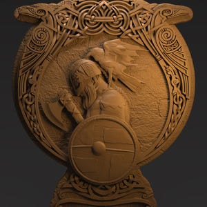 Viking Figure Relief Wall Decor | CNC Router STL File