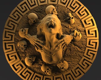 Screaming Soul - 3D Relief Model STL File