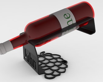 Customizable Metal Wine Holder - Single & 5-Bottle Versions Cnc Laser cut Dxf File