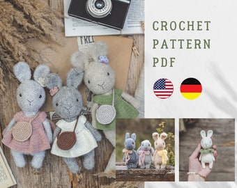 PDF Patrón CROCHET CONEJITO, patrón lindo conejito, lindo patrón de crochet, patrón Amigurumi, juguete de crochet, patrón de conejo de crochet, lindo conejo