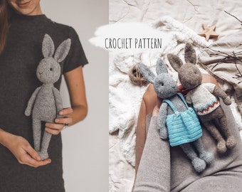 PDF CROCHET BUNNY pattern, cute bunny pattern, cute crochet pattern, Amigurumi pattern, crochet toy, crochet rabbit pattern, cute rabbit