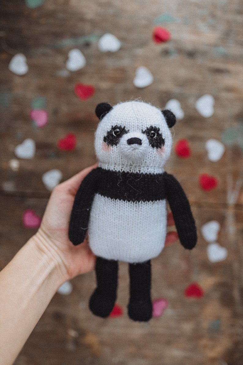 PDF knitting pattern: Bruno the Panda. Cute children toy, soft toy, taddy bear image 4