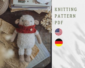 Knitting Pattern PDF: Cozy Sheep Amigurumi Toy, 24cm Finished (English)