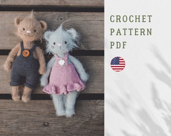 PDF CAT CROCHET pattern , cute cat pattern, cute crochet pattern, Amigurumi pattern, crochet toy, crochet animals