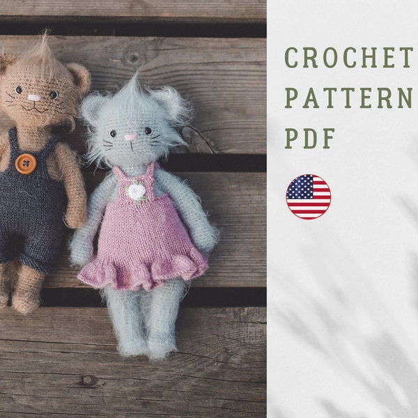 PDF CAT CROCHET pattern , cute cat pattern, cute crochet pattern, Amigurumi pattern, crochet toy, crochet animals
