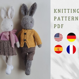 April the bunny. PDF the knitting pattern.  Amigurumi hare. Cute children toy, soft toy.