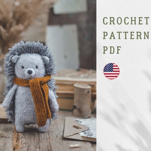 PDF Modello riccio all'uncinetto, riccio carino, modello amigurumi, modello giocattolo all'uncinetto, giocattolo riccio