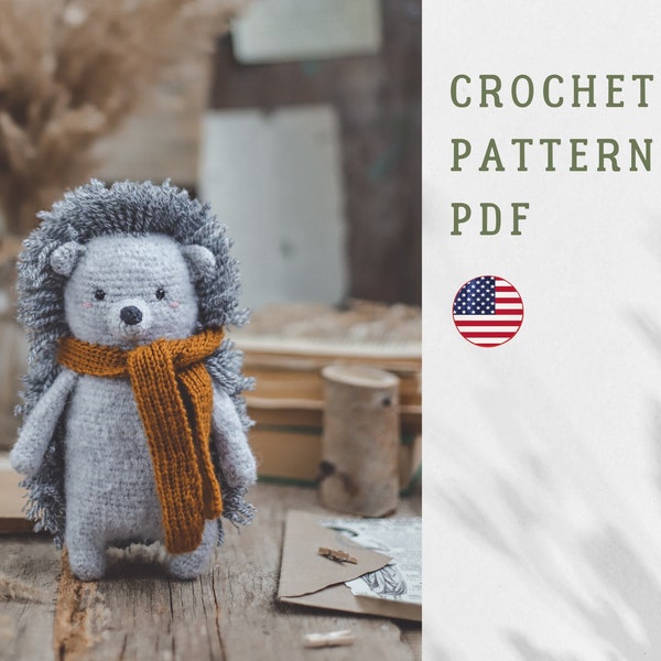 PDF Hedgehog crochet pattern, cute hedgehog , amigurumi pattern, crochet toy pattern,  hedgehog toy