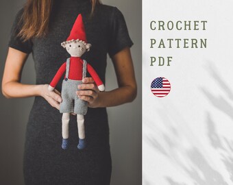 Christmas Elf Crochet Pattern, Amigurumi Doll (PDF Pattern)