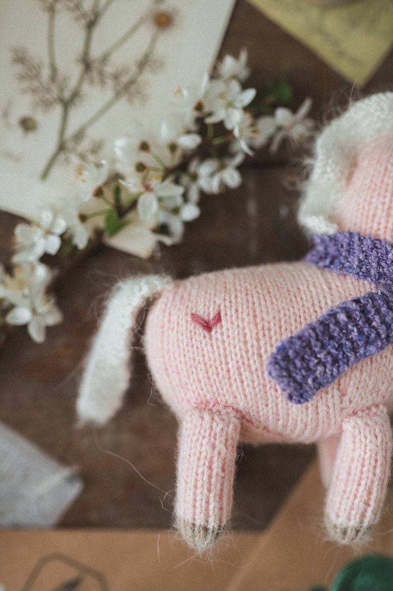 Cute horse and unicorn knitting pattern. Amigurumi toys. Сhildren's soft toy. Knitted animals. Fairytale unicorn image 8