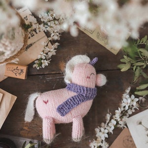 Cute horse and unicorn knitting pattern. Amigurumi toys. Сhildren's soft toy. Knitted animals. Fairytale unicorn image 5