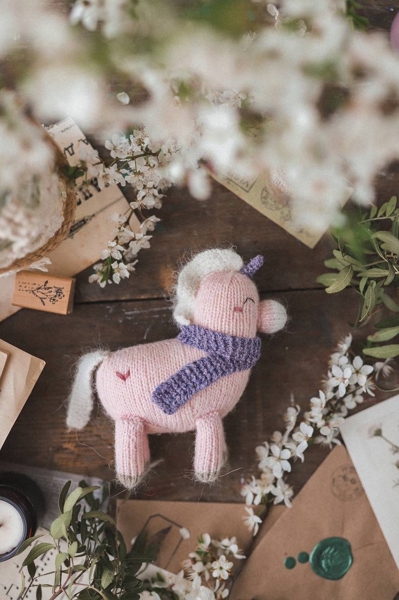 Cute horse and unicorn knitting pattern. Amigurumi toys. Сhildren's soft toy. Knitted animals. Fairytale unicorn image 5