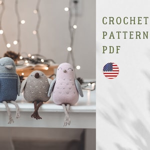PDF Garden birds crochet pattern, amigurumi pattern, amigurumi bird, zoomigurumi, crochet animal