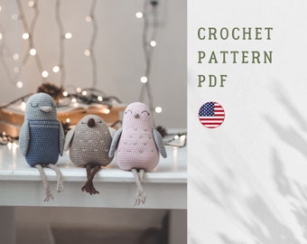 PDF Garden birds crochet pattern, amigurumi pattern, amigurumi bird, zoomigurumi, crochet animal