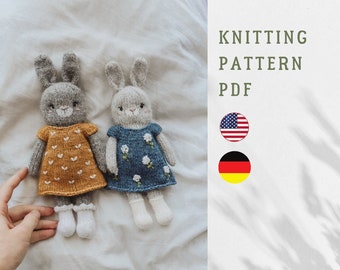 Lucy the bunny. PDF knitting  pattern.  Amigurumi hare. Cute children toy, soft toy.