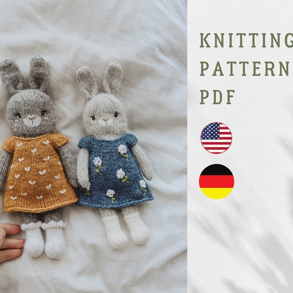 Lucy the bunny. PDF knitting  pattern.  Amigurumi hare. Cute children toy, soft toy.