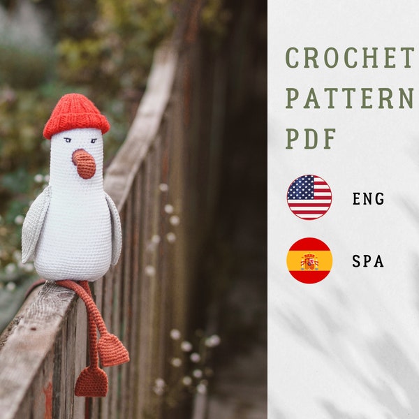 PDF CROCHET PATTERN  gull, amigurumi, amigurumi pattern, amigurumi bird, zoomigurumi, crochet animal