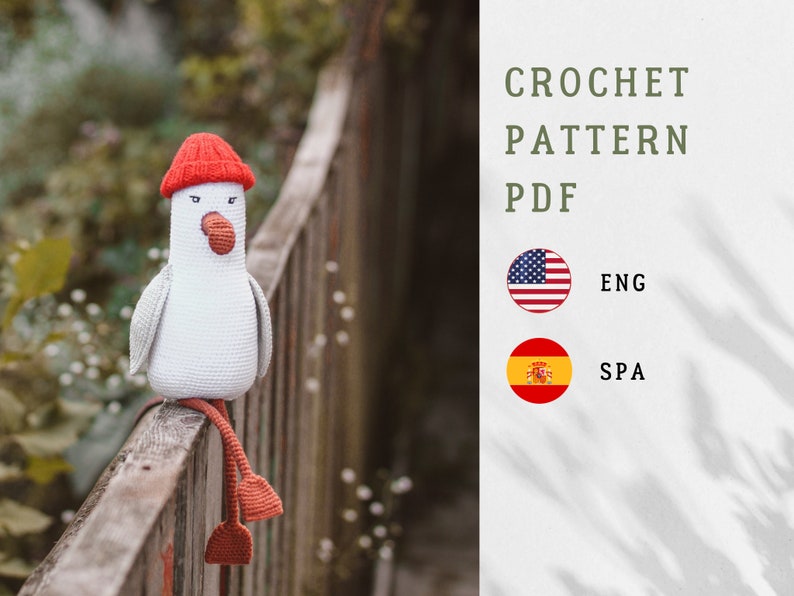 PDF CROCHET PATTERN gull, amigurumi, amigurumi pattern, amigurumi bird, zoomigurumi, crochet animal zdjęcie 1