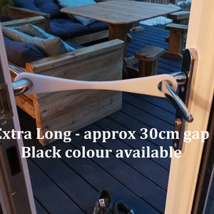 Door stay, Door holder to keep your patio door stay open with a small gap, Perfect to use in all seasons when you do not need the doors fully open, Allow your pet to pass through and let fresh air into your house