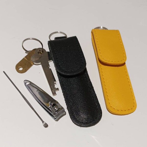 Small Leather Pouch for small key, toothpick, travel size pouch, key holder, cigarette filters