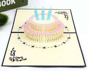 Cake Birthday Card - Pop up Card - Pop Up Birthday Card - 3D Card - Anniversary Card - Personalisation Handmade