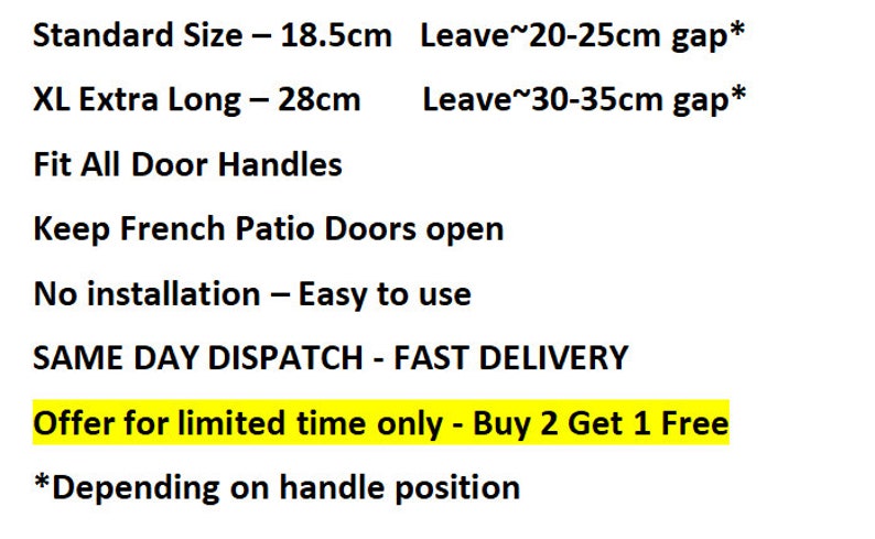 French Door Stay, Window Restrictor Stay, Door Holder, Patio Door Restrictor, Door Stop, Air Circulation, Pet Cat Dog Door,Keep Doors Opened image 5