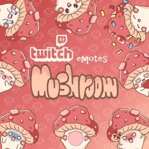 Twitch emotes Cogumelo/ pacote de 8/ 28x28, 56x56, 112x112