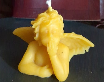 Beeswax cherub candle