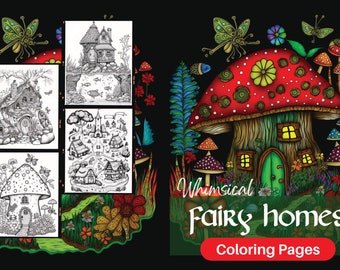 Fairy House Coloring Pages: 30 Whimsical Mushroom Houses (Digital Download)
