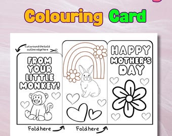 Mother's Day Coloring Card: DIY Craft Activity for Kids (PDF)