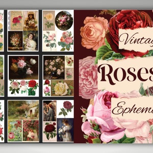 Ephemera de rosas vintage: imagens para impressão para diários de lixo (PDF)