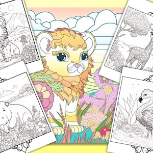 Kawaii Animals Coloring Pages | Kids Party Games | Coloring Book | Coloring Pages For Kids | Kawaii Animal Coloring | Digital Download