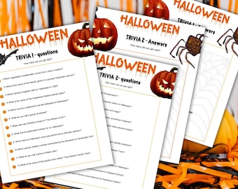 Halloween-triviaspel: Utskrivbar familjefest (PDF-nedladdning)