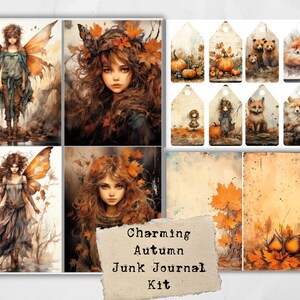 Autumn Junk Journal Kit: Fairies, Foxes, Pumpkins (Printable PDF)